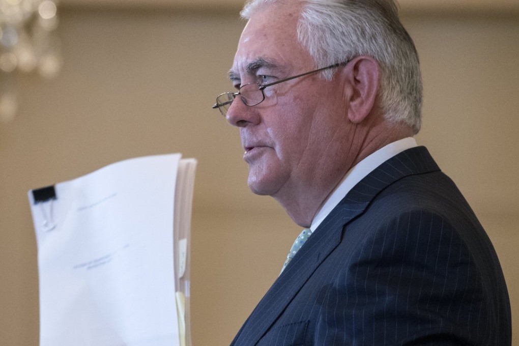 US Secretary of State Rex Tillerson delivers remarks at the 2017 Trafficking in Persons Report ceremony at the State Department in Washington, DC. Photo: EPA