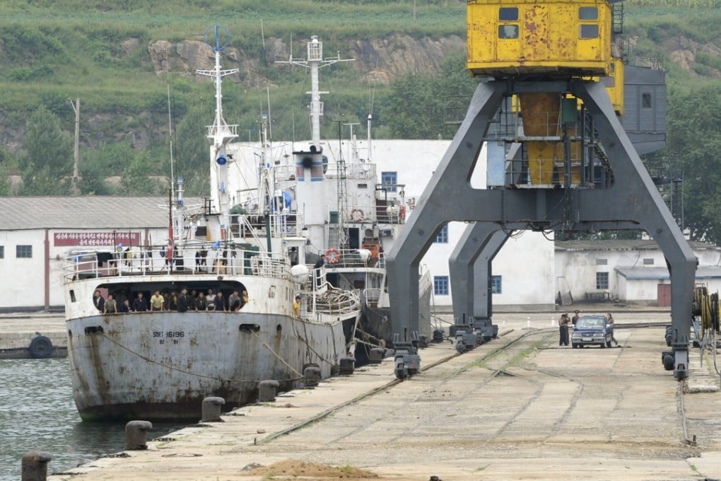 Cargo ships docked at the Rason port in North Korea. North Korea secures up to 300,000 tonnes of oil products from Russia each year through Singapore-based dealers, a defector who formerly managed funds for the leadership said. File photo: AFP
