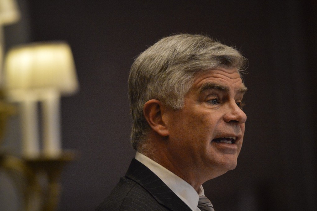 Patrick Harker, president of the Federal Reserve Bank of Philadelphia, speaks as he expressed the belief that another US interest rate increase in 2017 may be in doubt if inflation weakens further. Photo: Bloomberg