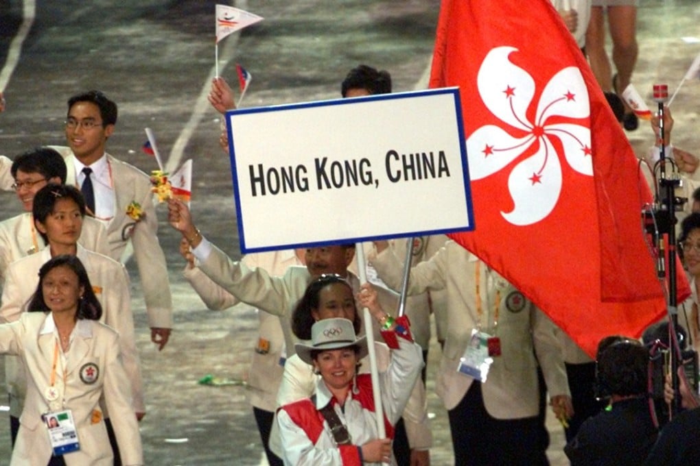 Hong Kong’s athletes at the opening ceremony for the 2000 Olympics in Sydney, the first Games as Hong Kong, China and flying the Bauhinia flag. Photo: AP