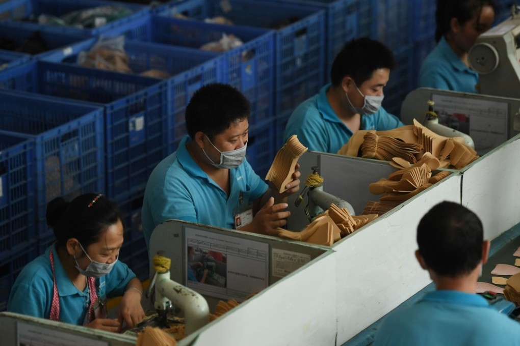 A file picture taken in September last year at another of Huajian’s shoes factories in Dongguan in Guangdong province. Photo: AFP
