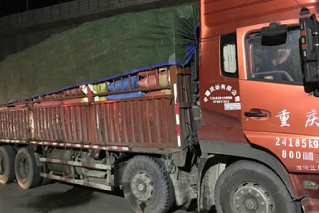 The truck used during the journey to Chongqing. Photo: Handout