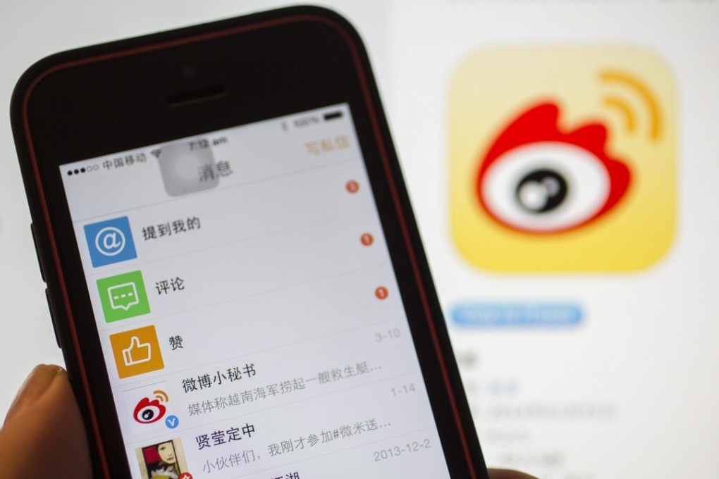 Weibo has 340 million monthly active users. Photo: EPA