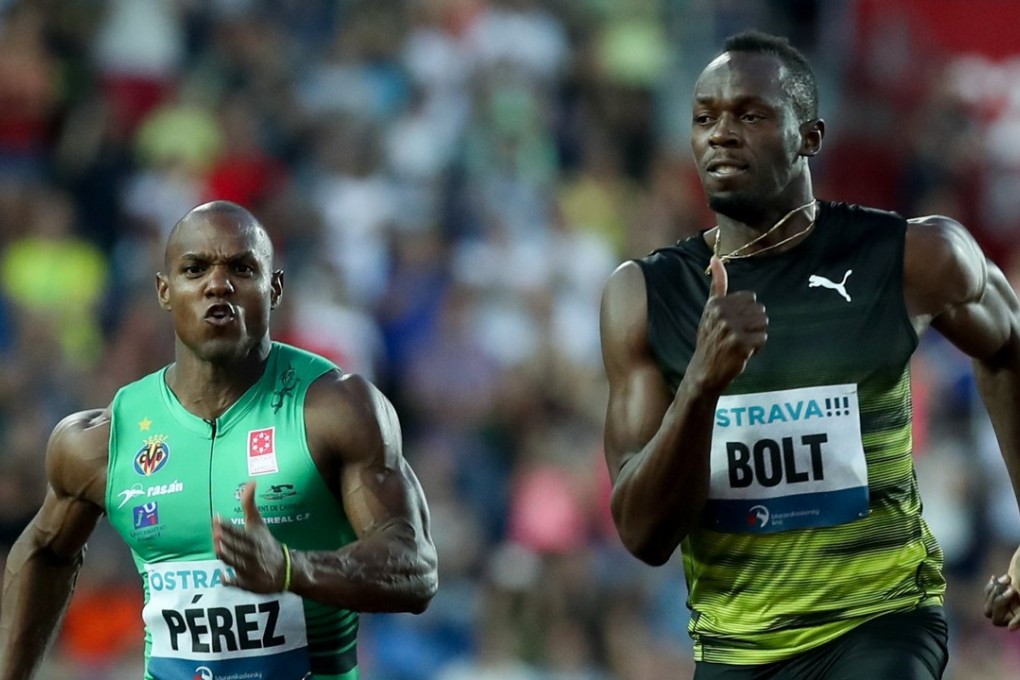 Jamaican Usain Bolt (R) in action during the men's 100 meter race at the IAAF World challenge Golden Spike meeting in Ostrava, Czech Republic, on June 28, 2017. Photo: EPA