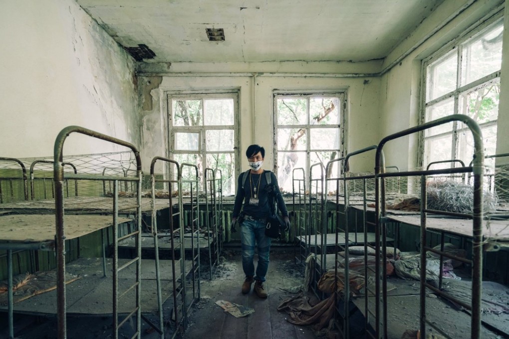 Steven Wu in an abandoned kindergarten in Pripyat inside the Chernobyl exclusion zone. Photo: Handout