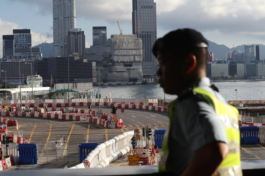 Police patrols were out in force in Wan Chai, where Xi was staying, throughout Thursday. Photo: David Wong
