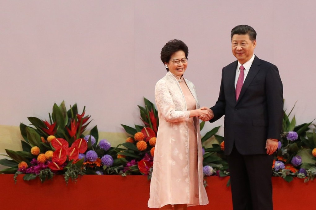 Carrie Lam is sworn in by President Xi Jinping. Photo: Sam Tsang