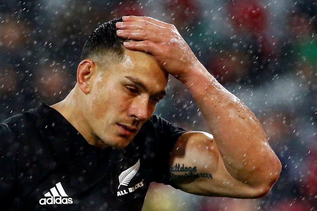 Sonny Bill Williams walks off the pitch after being shown a red card. Photo: Reuters