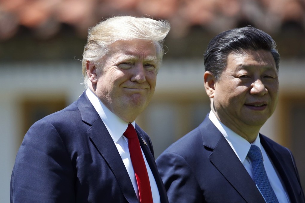 US President Donald Trump and Chinese President Xi Jinping after their meetings at Mar-a-Lago in Palm Beach, Florida in April. File photo: AP