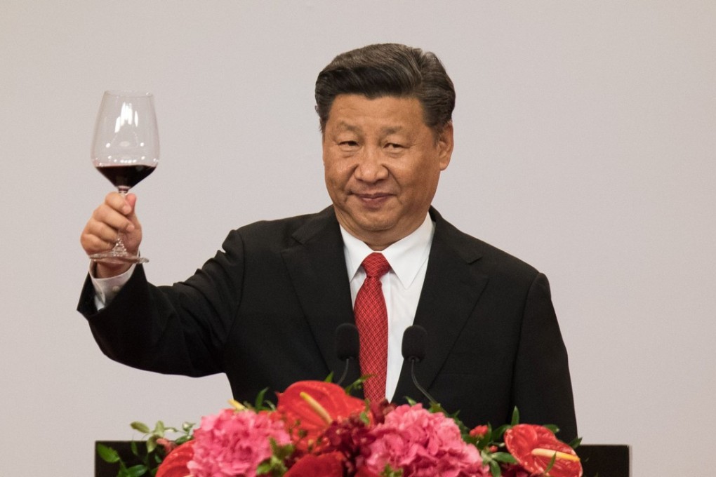 President Xi Jinping makes a toast during a banquet in Hong Kong. Photo: AFP