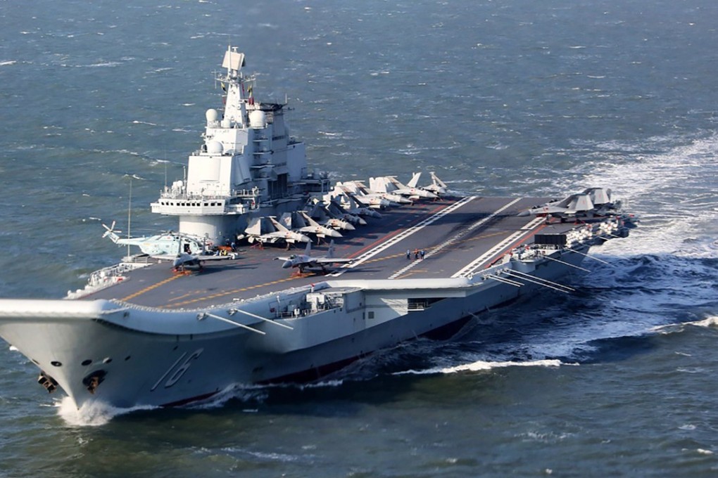 The Liaoning pictured on December 24 conducting manoeuvres in the Western Pacific. Photo: AFP