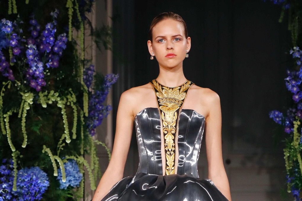 A metallic theme was evident through Guo Pei’s 2017/18 autumn/winter haute couture collection in Paris. Photo: AFP
