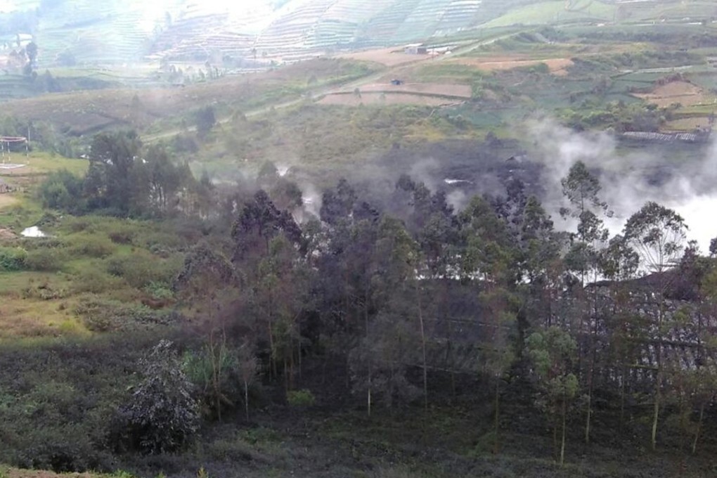Smoke billows from Sileri Crater after it erupted in Dieng, Central Java. Photo: AP
