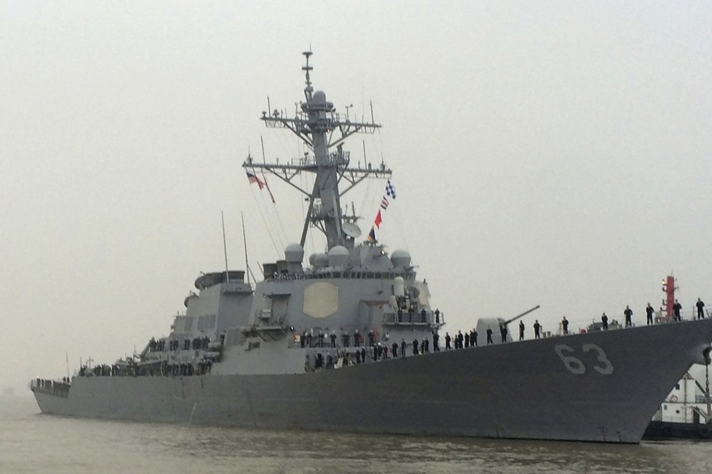 In this November 2015 file photo, the US Navy guided-missile destroyer USS Stethem arrives for a scheduled port visit in Shanghai. Photo: AP