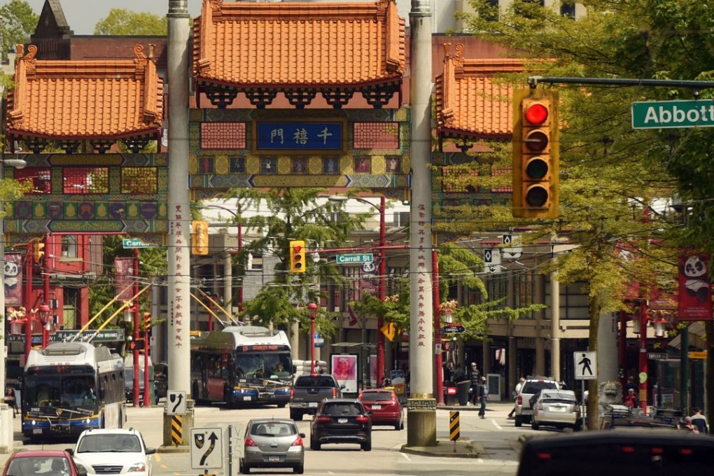 The Millennium Gate centred on Pender Street marks one entrance to Chinatown in Vancouver, British Columbia. There are about 500,000 people of Hong Kong descent now living in Canada, according to government figures. Photo: AFP