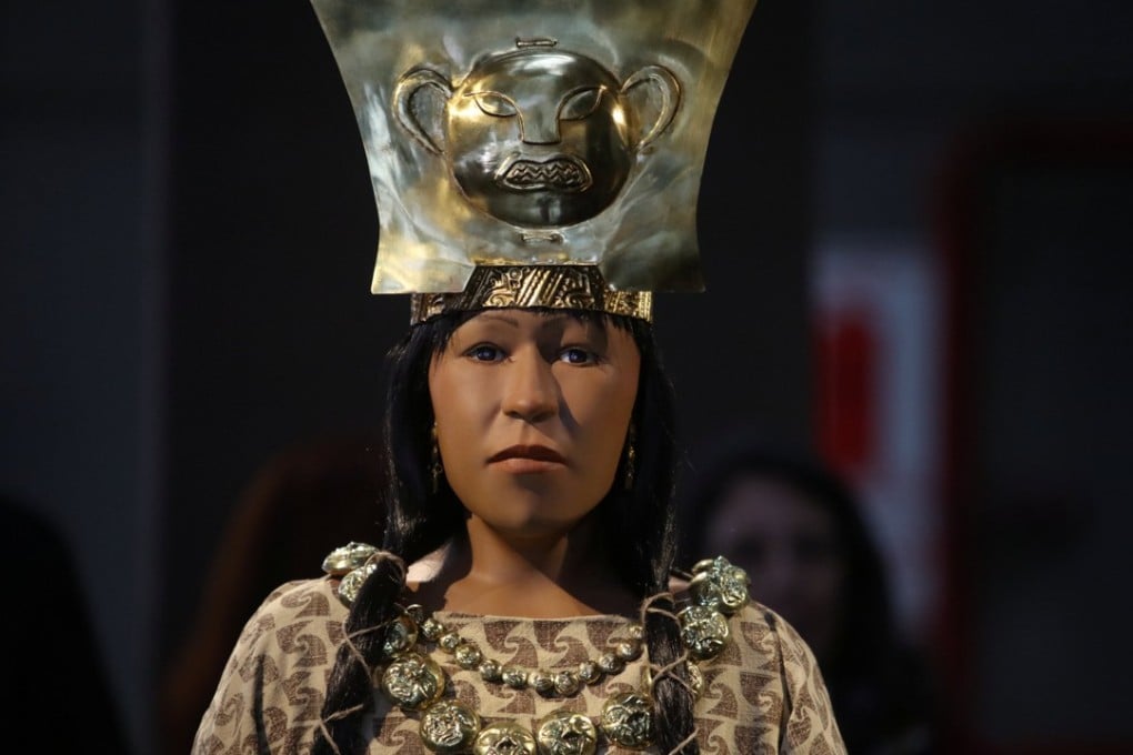 A replica of The Lady of Cao face, a female mummy found at the archaeological site Huaca El Brujo, a grand pyramid of the ancient Moche pre-hispanic culture, is seen at the Ministry of Culture in Lima, Peru, on July 4, 2017. Photo: Reuters