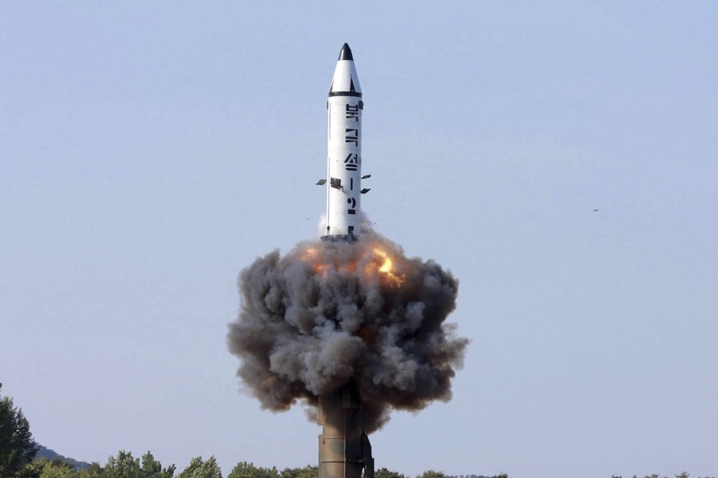 An undated photo of a North Korean missile test. The hermit state’s test of an intercontinental ballistic missile on Tuesday has rattled markets. Photo: AP