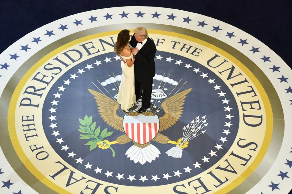 US President Donald Trump and first lady Melania Trump dance at the inaugural Armed Services Ball in Washington on January 20. Photo: EPA