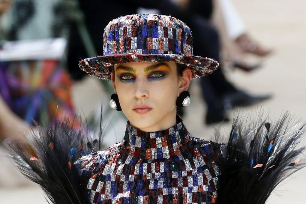 From the autumn/winter 2017-18 haute couture collection by German designer Karl Lagerfeld for Chanel.