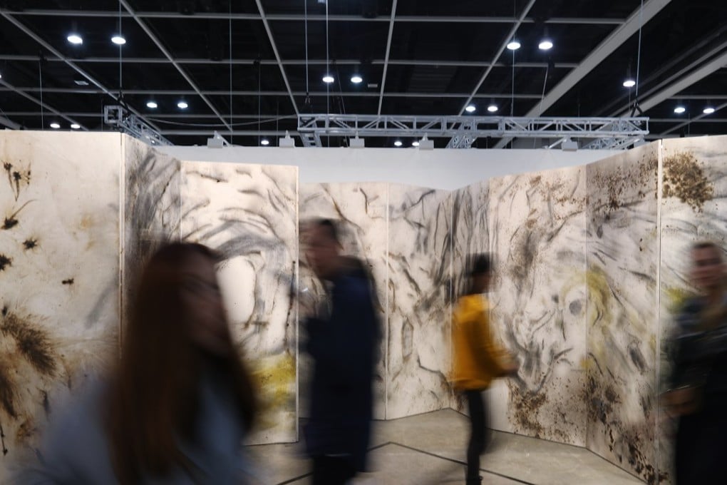 Taroko Gorge, 2009, by Cai Guo-qiang, on display at Art Basel Hong Kong 2017, Hong Kong Convention and Exhibition Centre in Wan Chai. The Art Basel is one of the many events held every year at Hong Kong’s min convention centre. Photo: Nora Tam