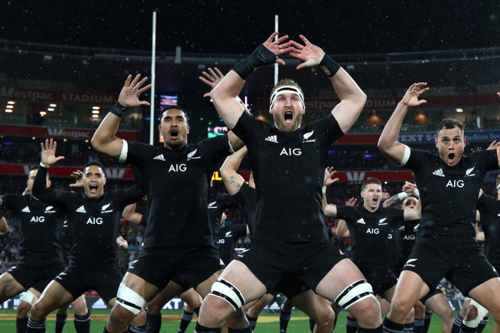 The New Zealand All Blacks perform the Haka before their game against the British & Irish Lions. Photo: Reuters