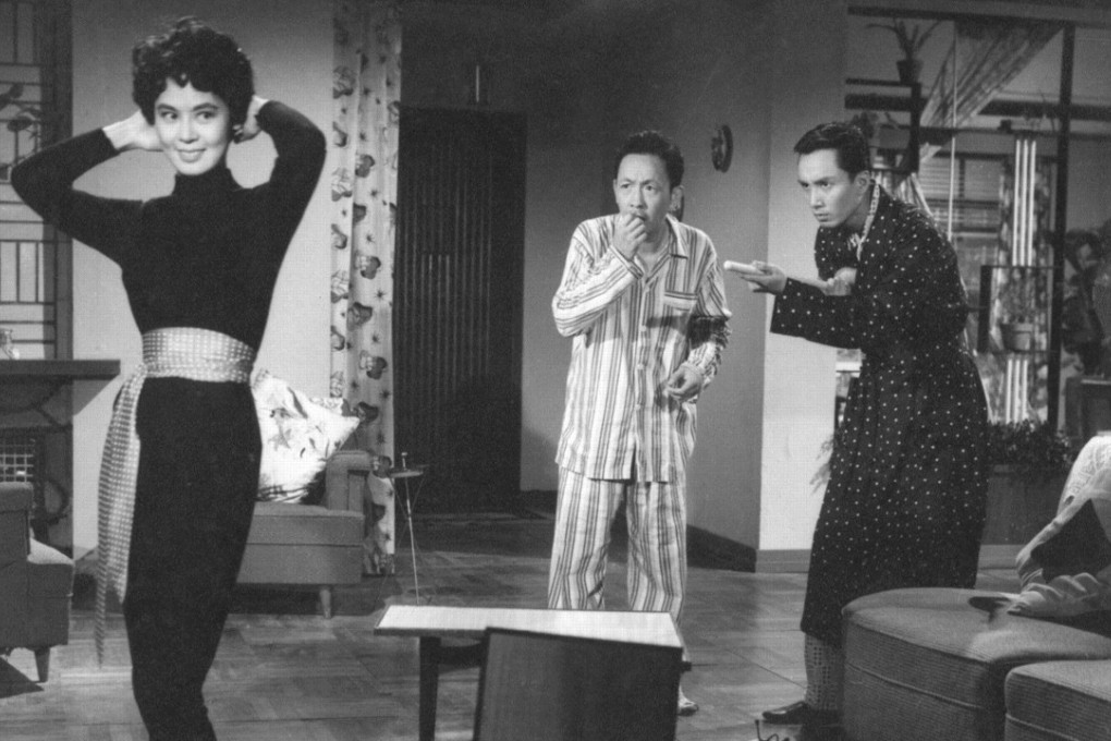 Lin Dai (left) on screen.