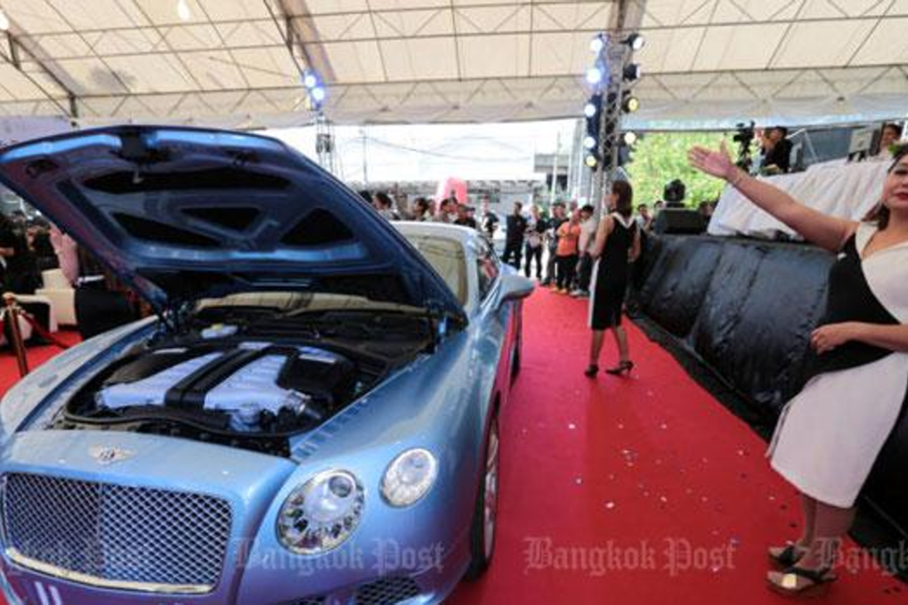 A vehicle is offered for auction at the Customs Department in Bangkok. Photo: Chanat Katanyu/Bangkok Post