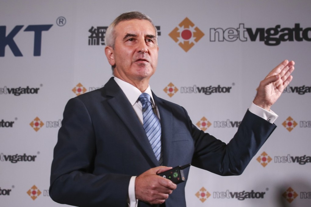 Hong Kong is the first market in the world to roll out this upgraded residential broadband service, said HKT’s Alex Arena. Photo: K. Y. Cheng