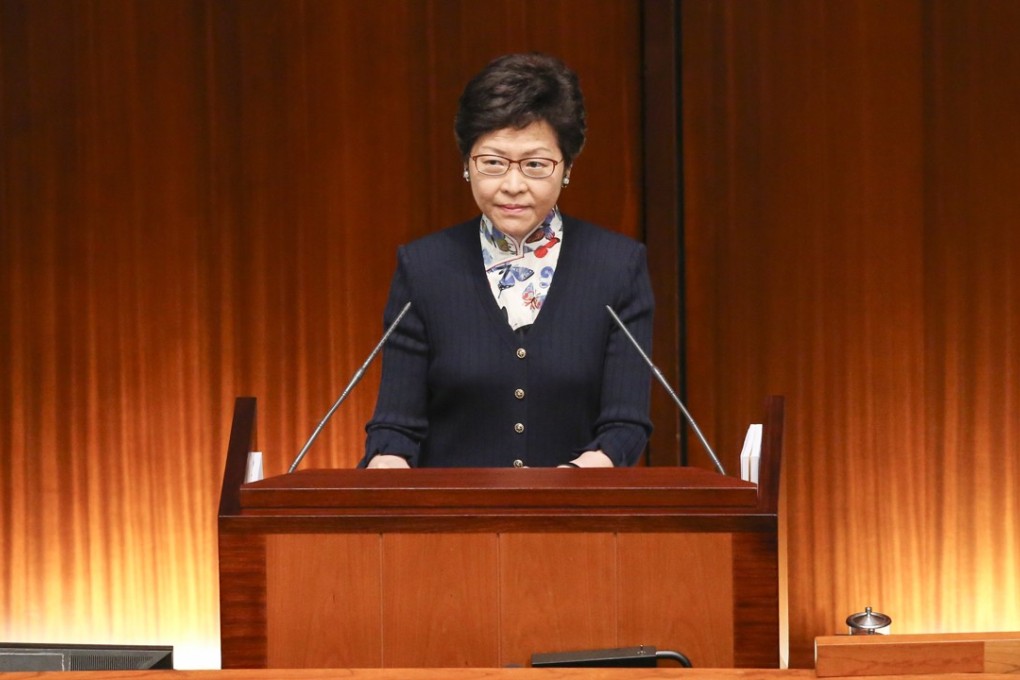 Chief Executive Carrie Lam Cheng at the Legislative Council in Tamar. Photo: K. Y. Cheng