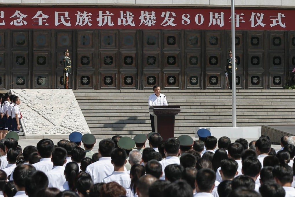 Politburo Standing Committee Liu Yunshan addresses a ceremony to commemorate the 80th anniversary of the Marco Polo Bridge Incident at the Museum of the Chinese People's War of Resistance against Japanese Aggression in Beijing on Friday. Photo: Xinhua