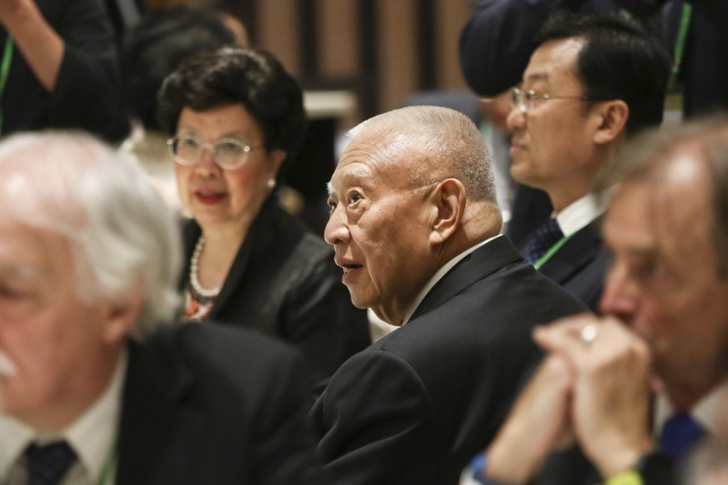 Former Chief Executive Tung Chee-hwa attends day 1 of “2017 Colloquium on International Law: Common Future in Asia” at the Hong Kong Convention and Exhibition Centre in Wan Chai. Photo: Jonathan Wong