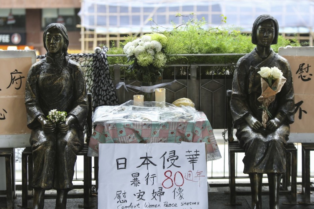 The fibreglass statues of the “comfort women” near the Japanese consulate. Photo: Xiaomei Chen
