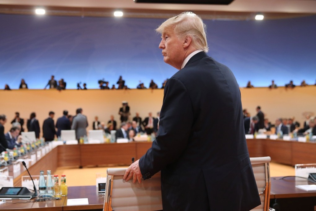 US President Donald Trump on the second day of the G20 economic summit in Hamburg. Photo: EPA