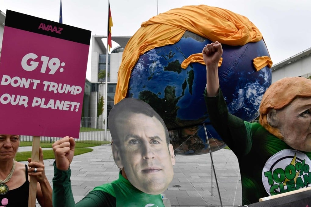 The G20 summit in Hamburg, Germany, saw a number of protests against US President Donald Trump’s stance on the climate change agreement. Photo: AFP