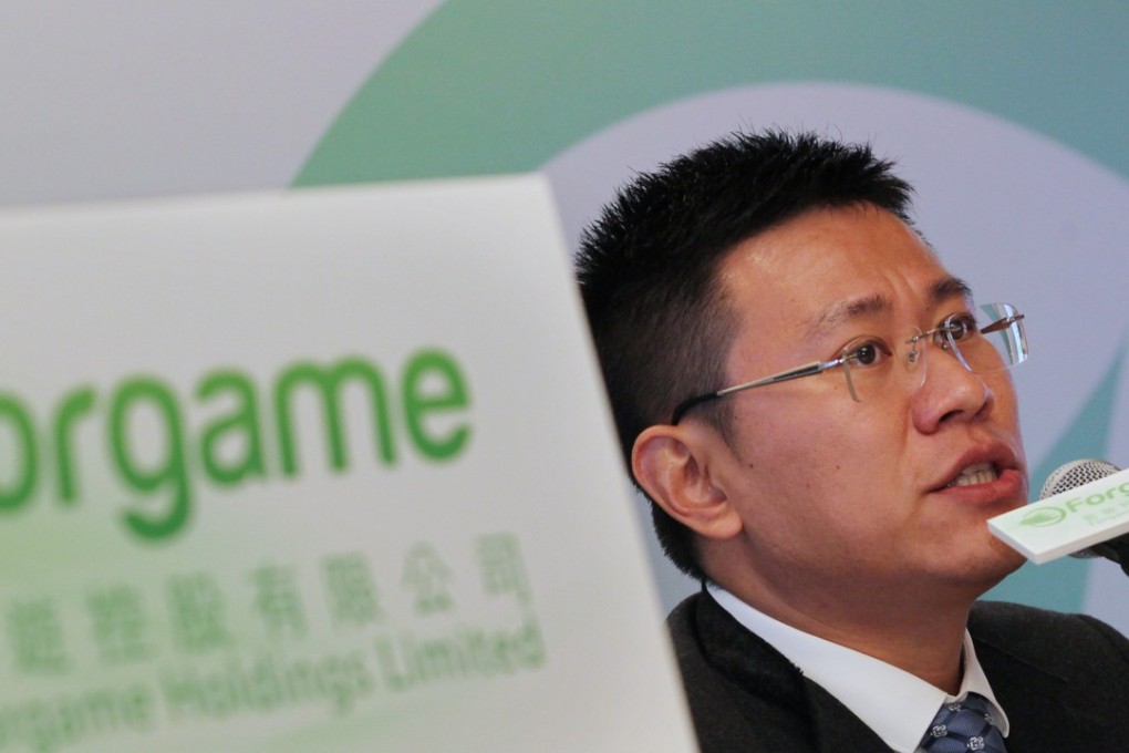 Wang Dong Feng, chairman and co-founder of Forgame Holdings, picked up 491,000 shares from June 26 to July 4, increasing his holdings to 22.664 million shares, or 16.4 per cent of the issued capital. Photo: Nora Tam