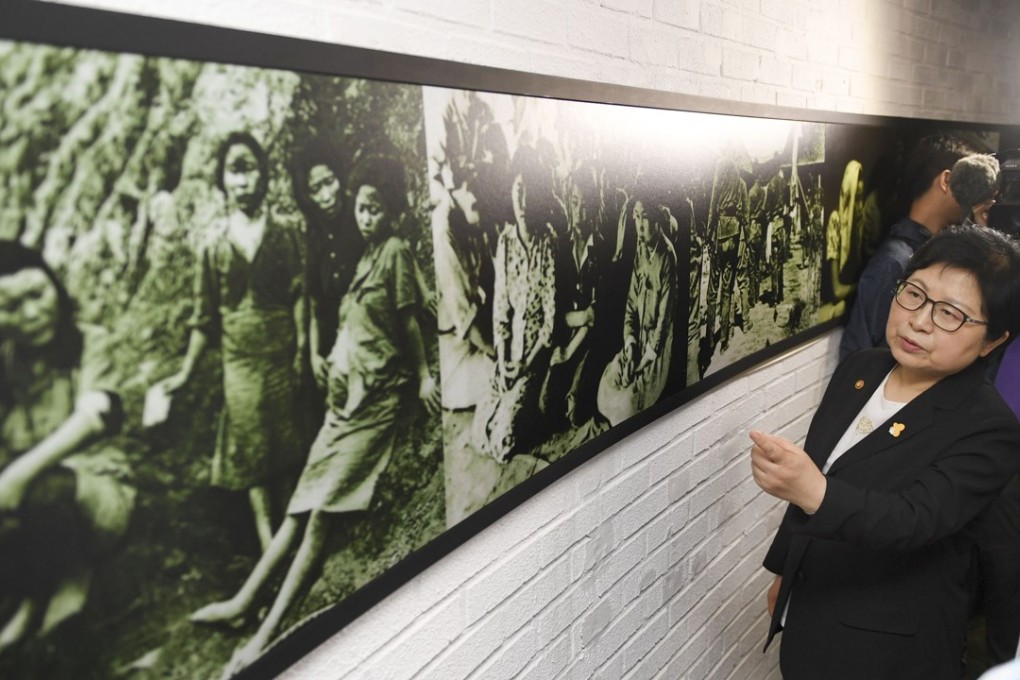 South Korea's new gender quality and family minister Chung Hyun-back visits the ‘House of Sharing’, a group home for former comfort women in Gwangju, on the outskirts of Seoul. Photo: Kyodo