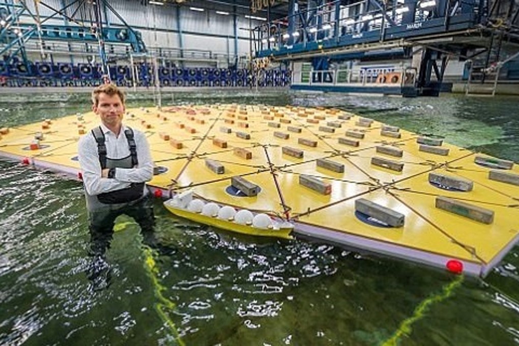 A model of the floating island proposed by Dutch researchers at Marin. Photo: Marin