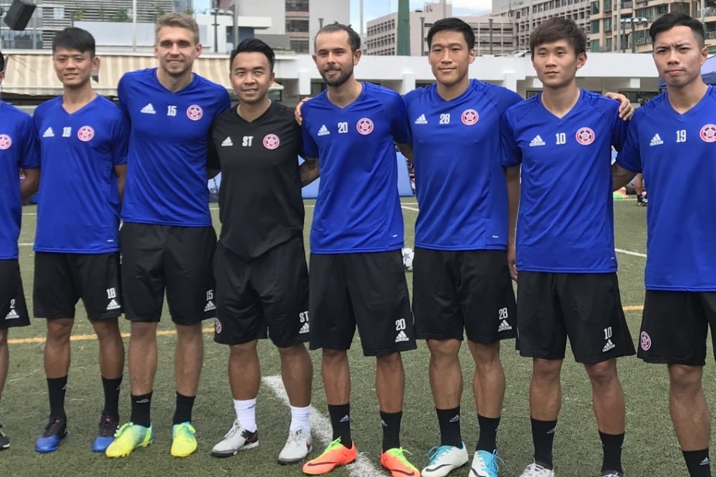 Eastern’s Lee Chi-ho (left), Cheung Kin-fung, Aleksandr Kokko, coach Szeto Man-chun, Vitor Saba, Jo Taekeun, Lam Hok-hei and Lo Kong-wai. Photos: Chan Kin-wa