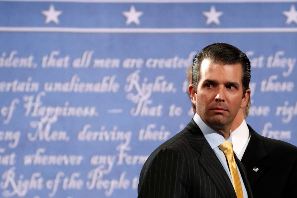 Donald Trump Jnr stands onstage after his father’s debate against Democratic nominee Hillary Clinton at Hofstra University in Hempstead, New York, last September 26. Photo: Reuters