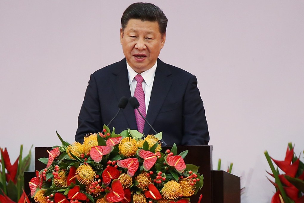 President Xi Jinping speaks at the inaugural ceremony of the fifth-term government of the Hong Kong SAR, at the Convention and Exhibition Centre. Photo: Sam Tsang