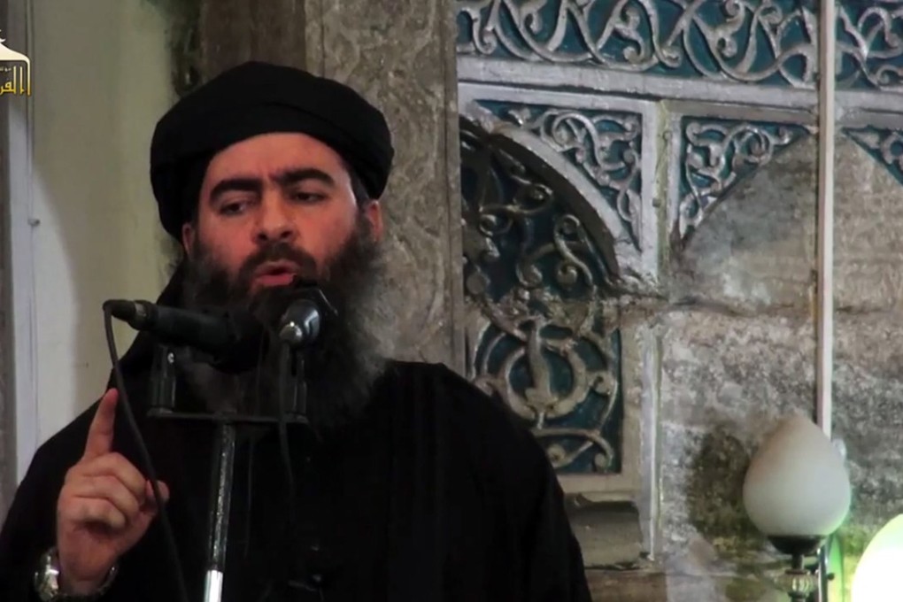 Islamic State leader Abu Bakr al-Baghdadi’s last public appearance in 2014. Photo: AP