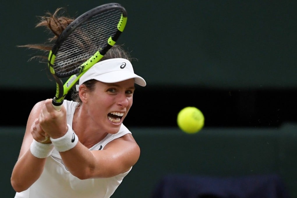Great Britain’s Johanna Konta in action against Romania’s Simona Halep. Photo: Reuters