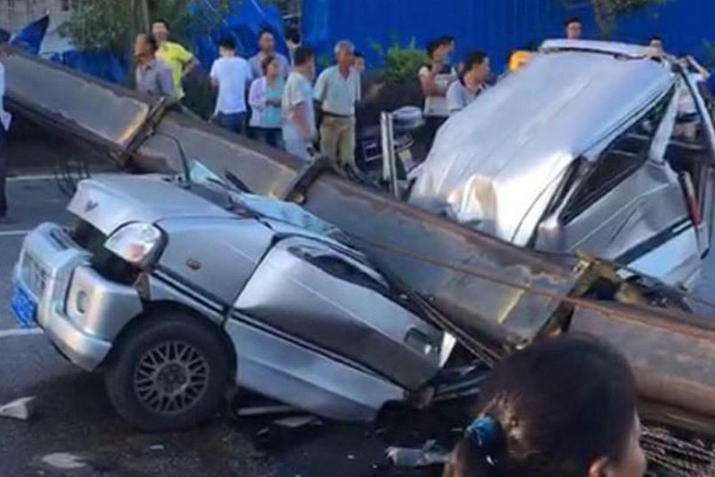 The scene of the accident in Jieyang. Photo: Qq.com