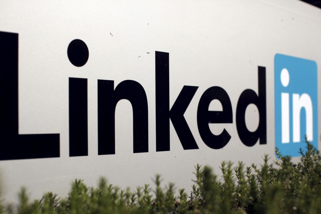 The logo for LinkedIn Corporation is shown in Mountain View, California. Photo: REUTERS/Robert Galbraith/File Photo