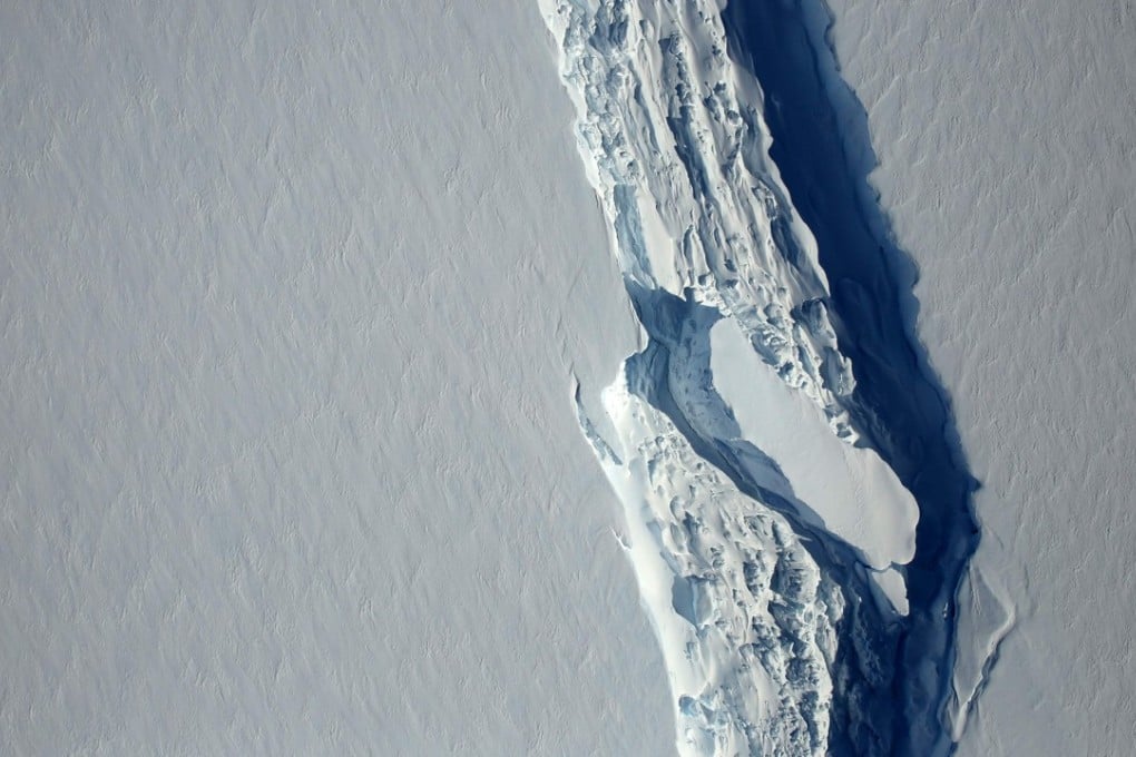 The Antarctic Peninsula's rift in the Larsen C ice shelf from Nasa's IceBridge mission Digital Mapping System. Photo: AFP