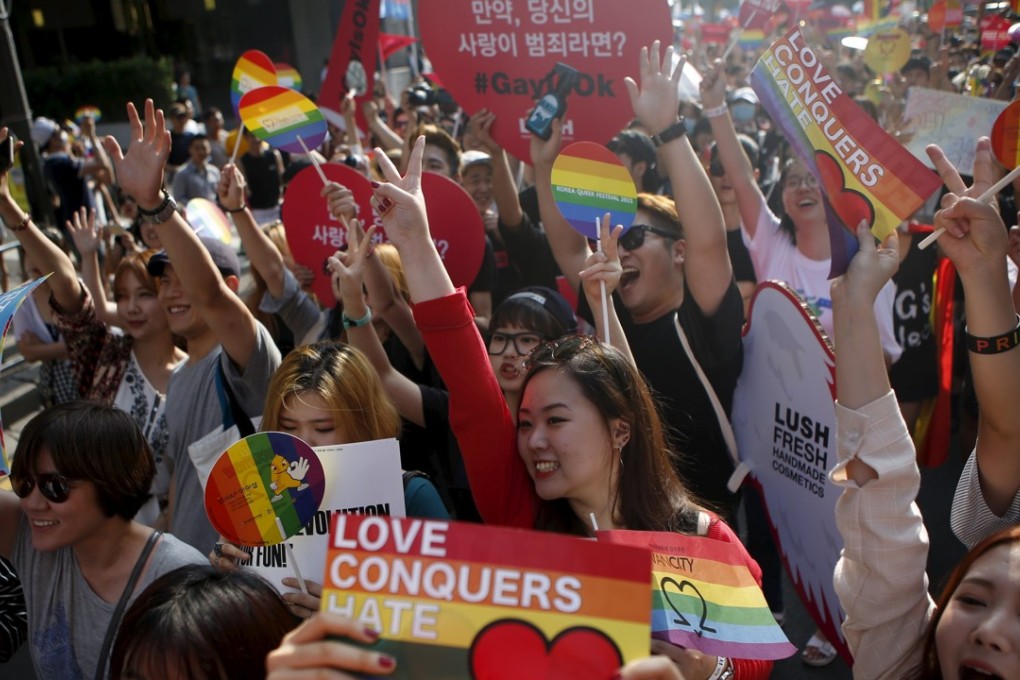 Participants in the Korea Queer Festival in central Seoul. Photo: Reuters