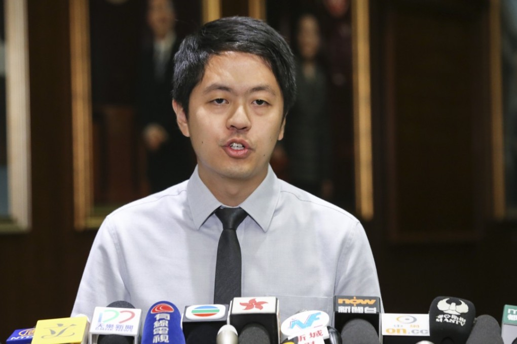Lawmaker Ted Hui Chi-fung speaks to the media. Photo: Dickson Lee
