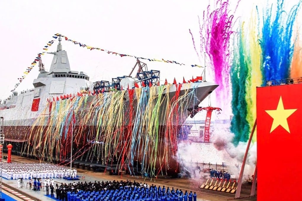 The launch of the latest Type 055 Destroyer. Photo: SCMP Pictures