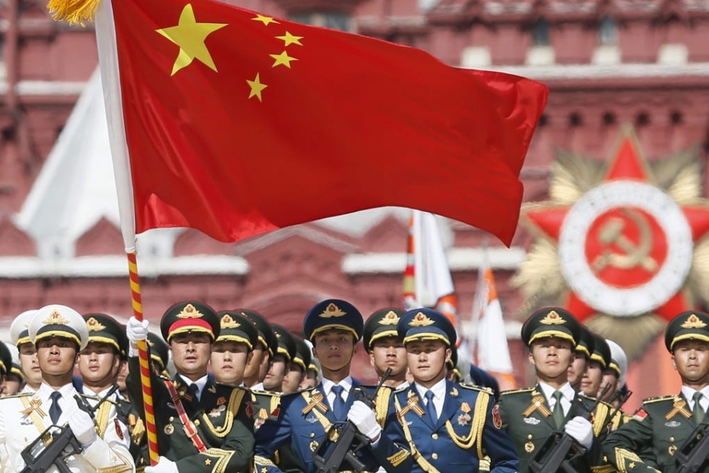 Chinese servicemen march in the Russian Victory Day military parade in Moscow’s Red Square, in May 2015. Photo: EPA