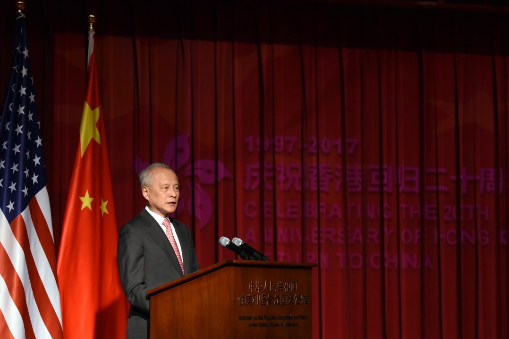 Chinese Ambassador to the United States Cui Tiankai says “troubling” developments on issues that concern China’s vital interests could undermine US-China relations. Photo: Xinhua
